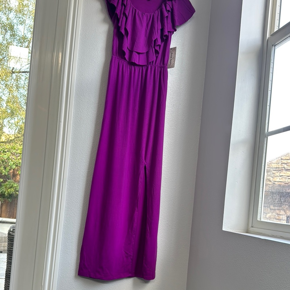 Derek Heart Purple Ruffle Dress - Picture 3 of 4
